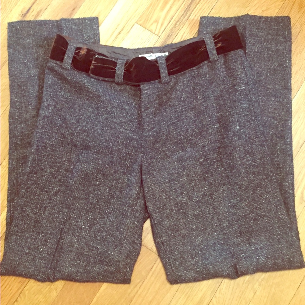 Nanette Lepore Wool Tweed Pants with Velvet Belt 2